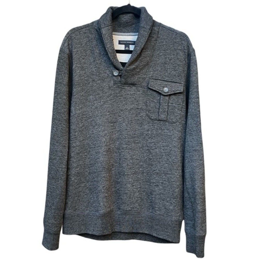 Banana Republic‎ Men's Med Dark Gray Shawl Collar Sweater Cabincore